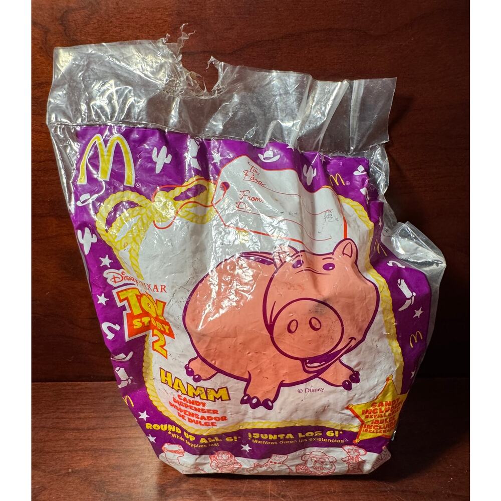 1999 McDonalds Happy Meal Toy Story 2 Disney's Hamm Candy Dispenser Open Packge